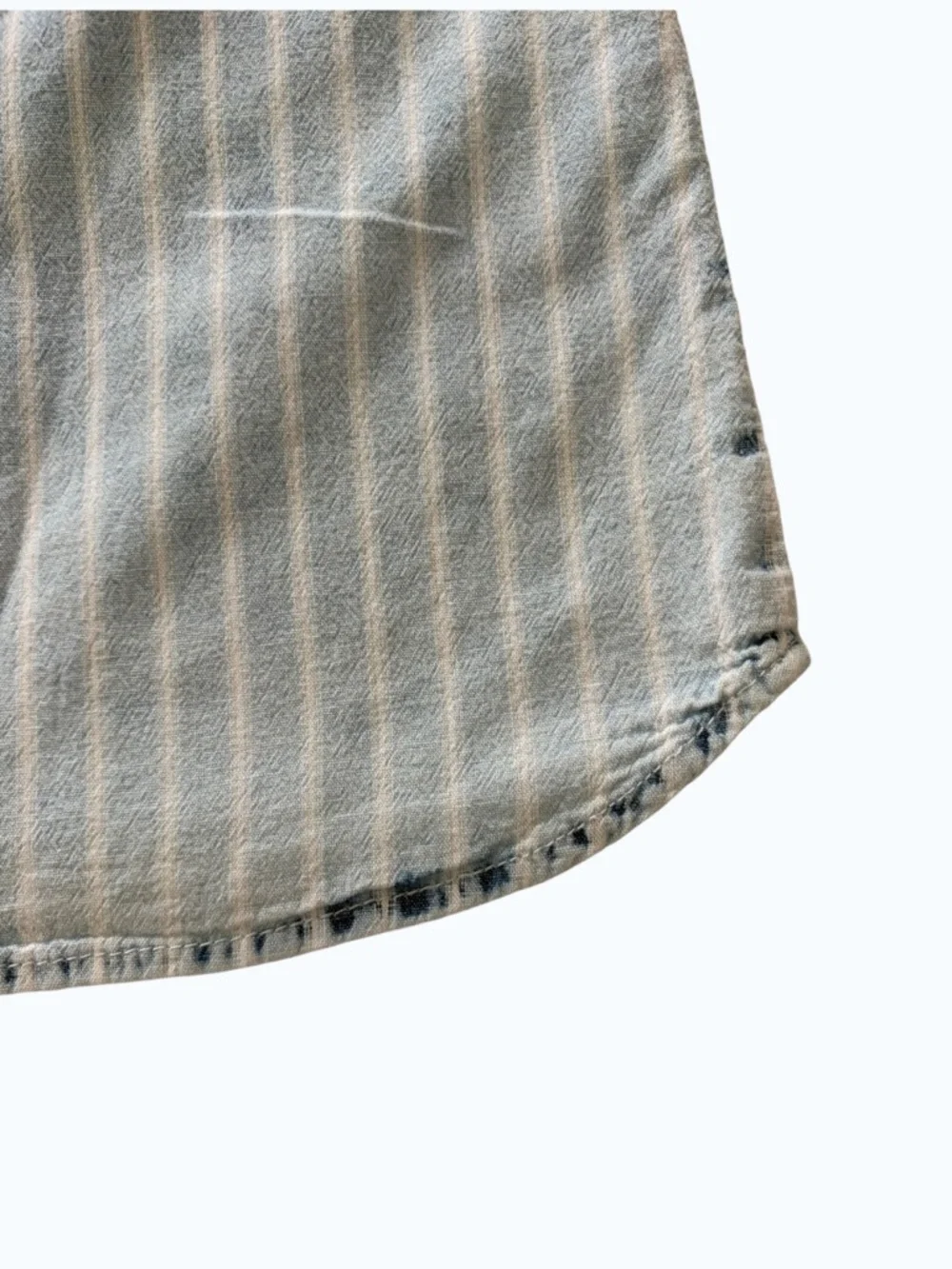 GAP Light Blue and White Striped Sleeveless Button-Front Dress